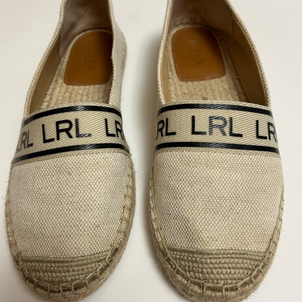 Lauren Ralph Lauren Caylee Canvas and Jute Flat Shoes Size 8B. - Picture 2 of 12